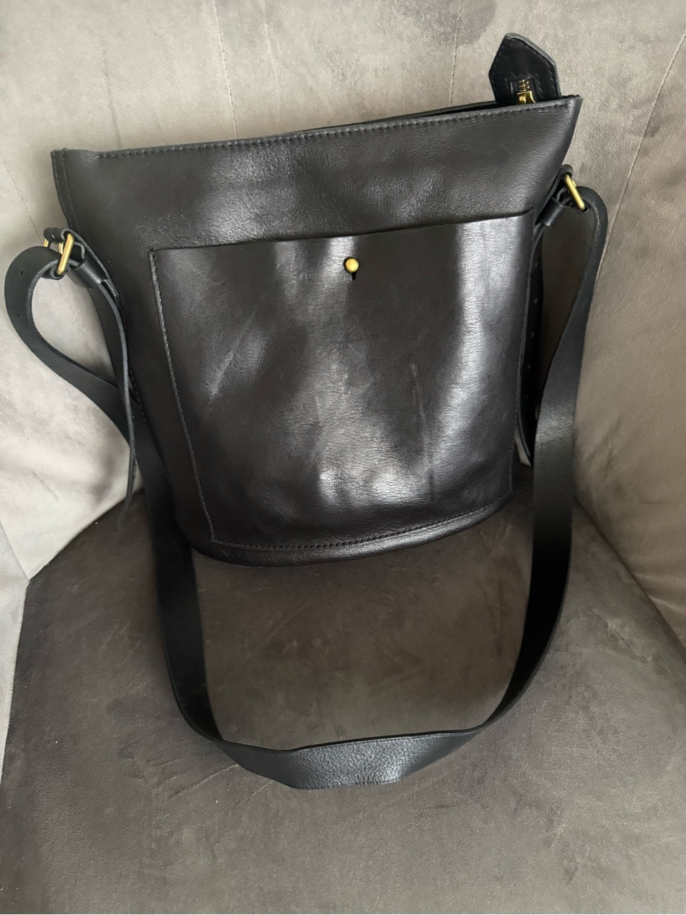 Madewell Black Leather Crossbody Bag